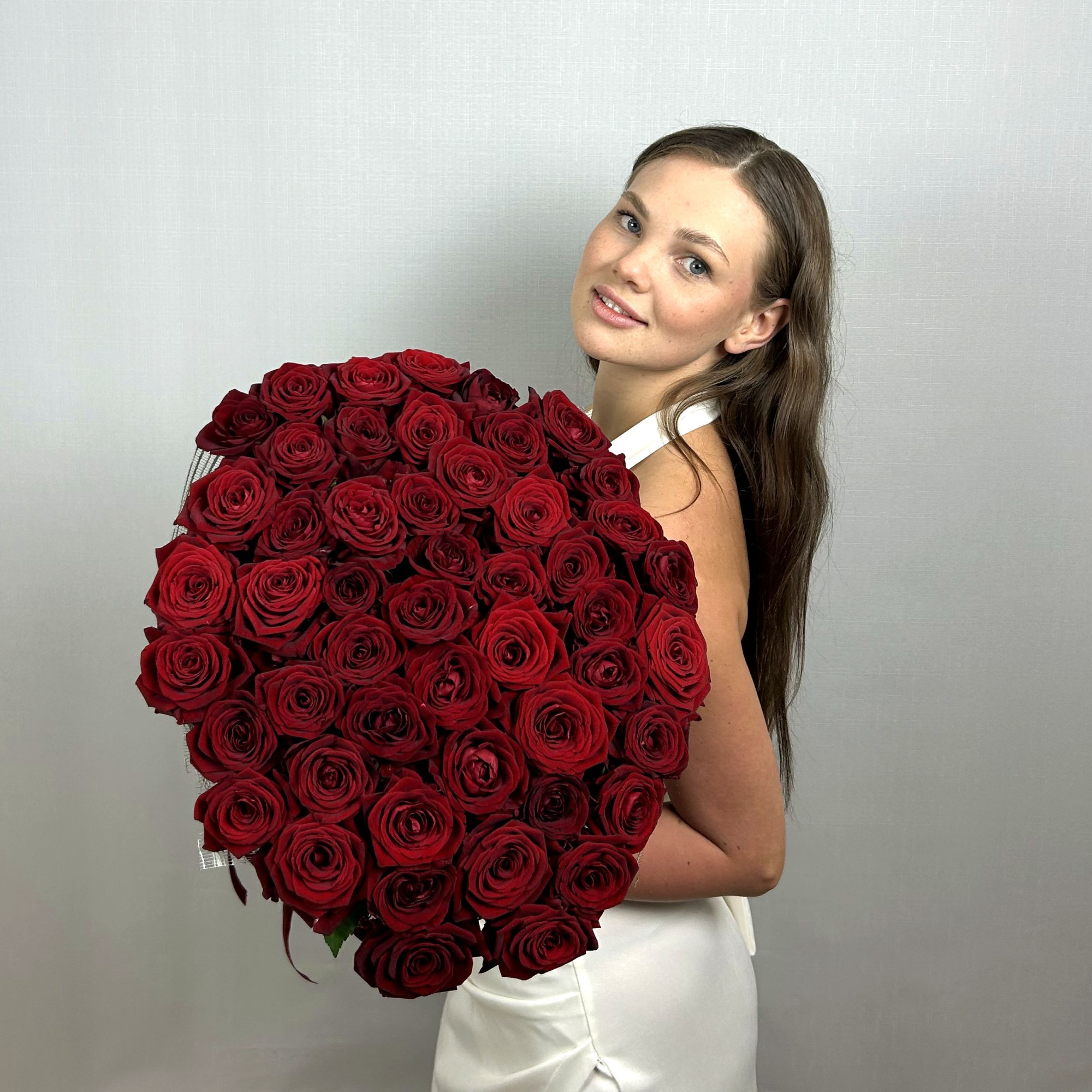 Букет 51 красная роза 70см