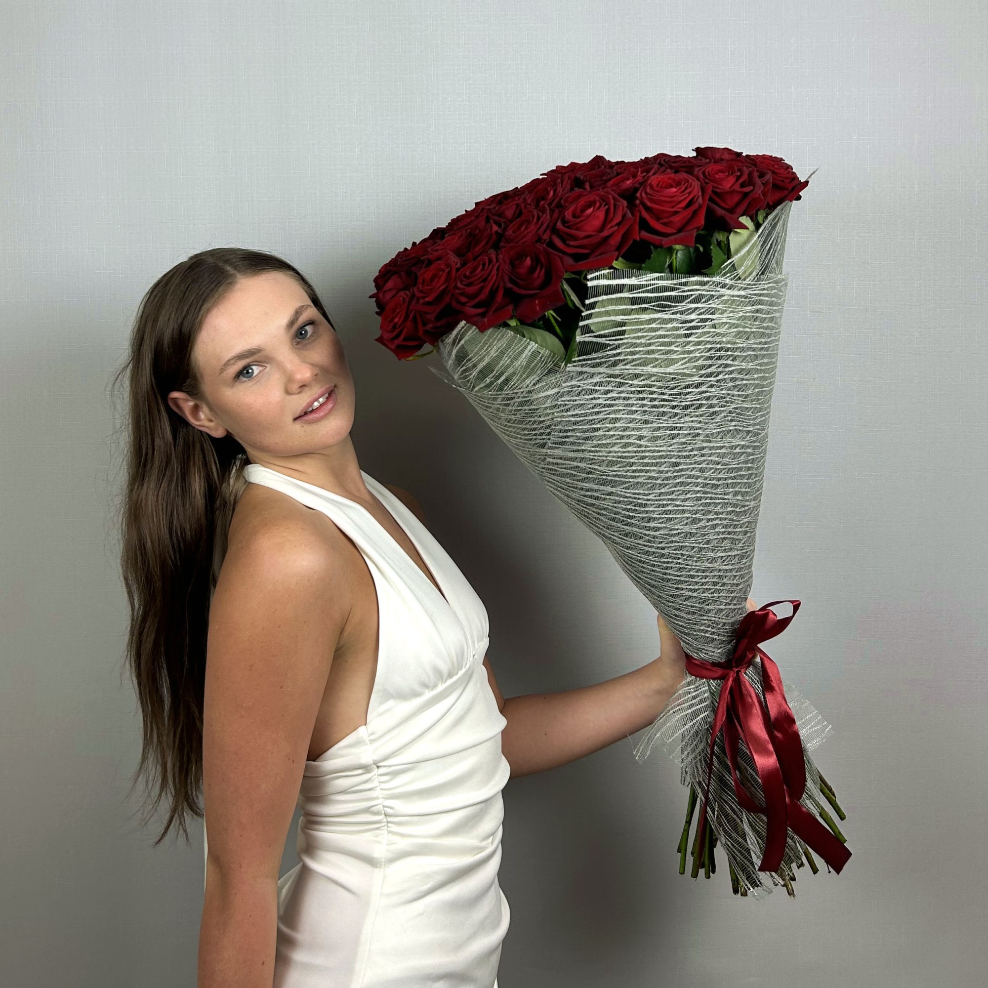 Букет 51 красная роза 70см