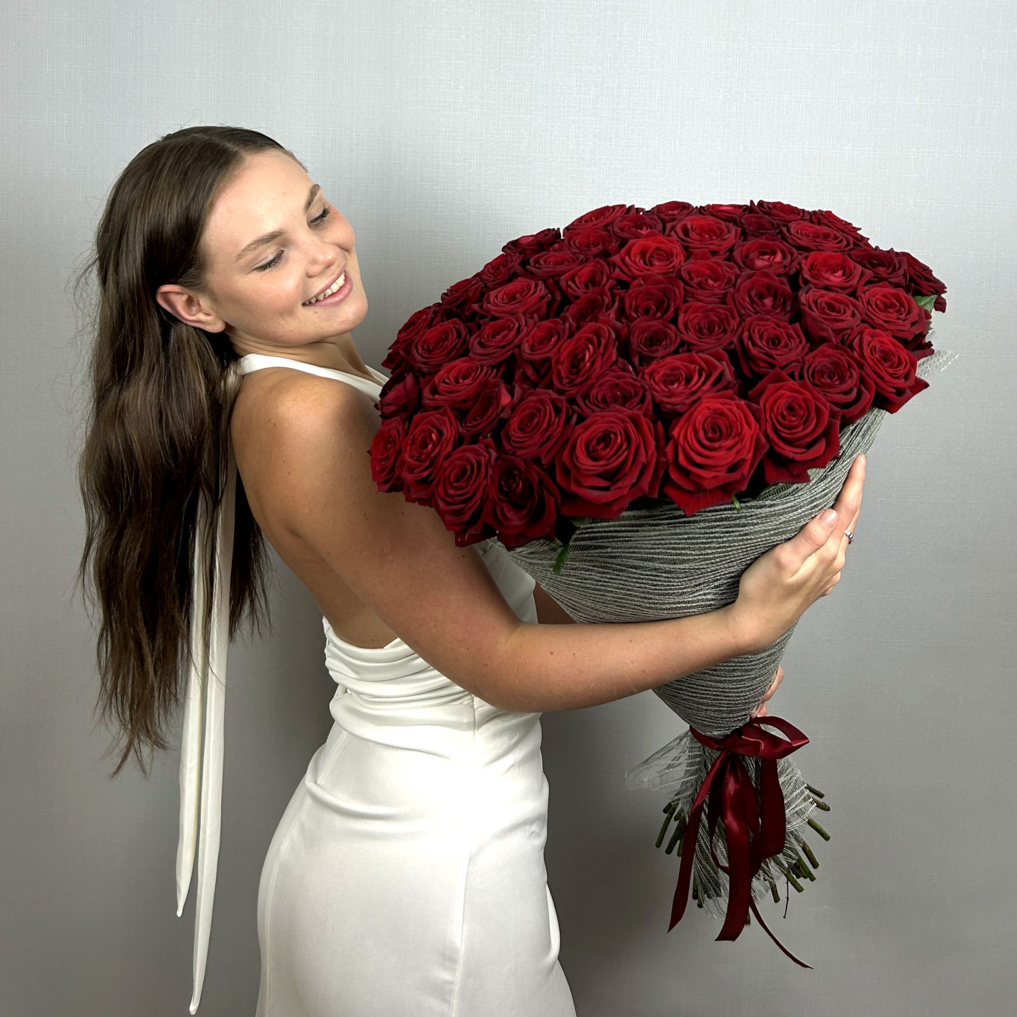 Букет 51 красная роза 70см