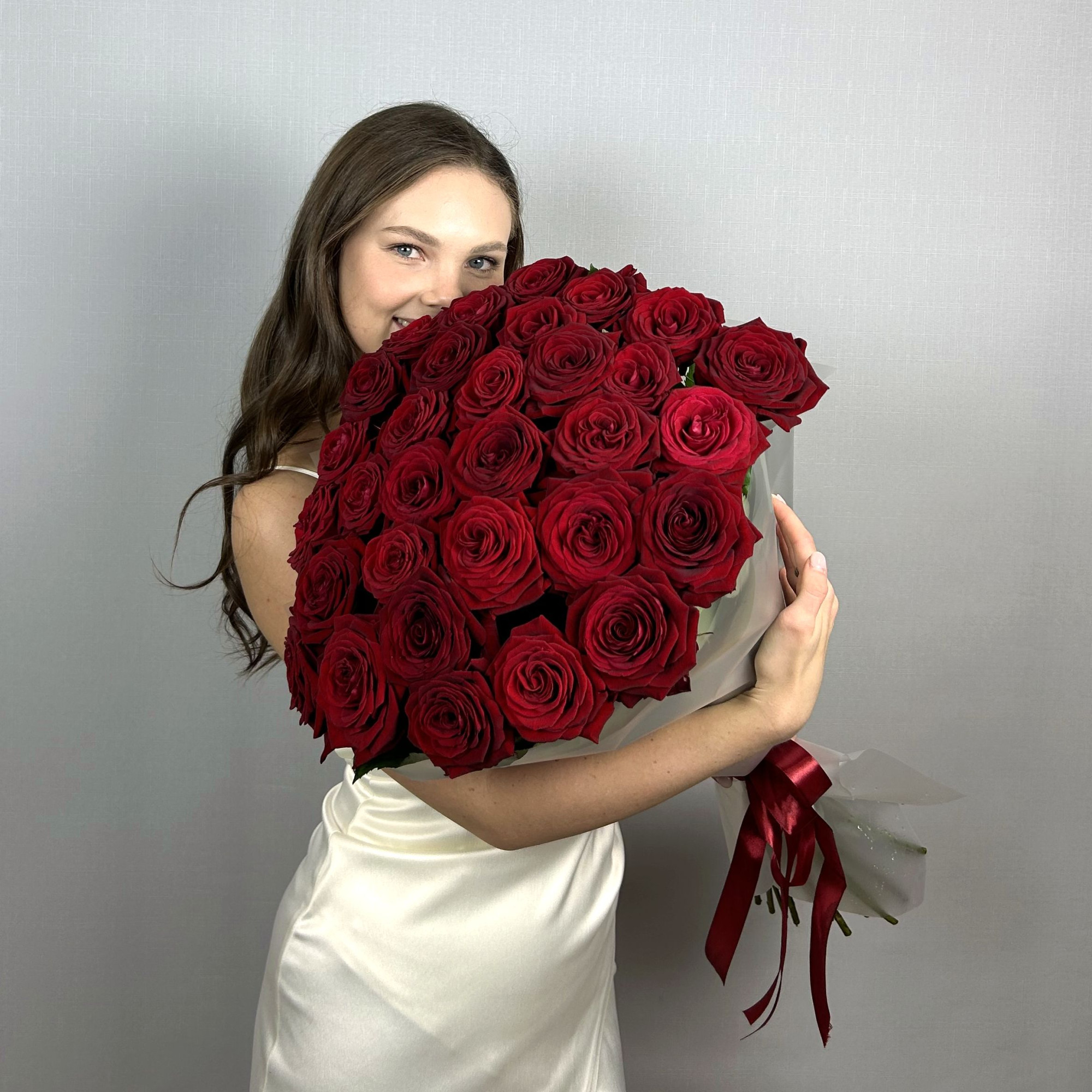 Букет 31 красная роза 70 см