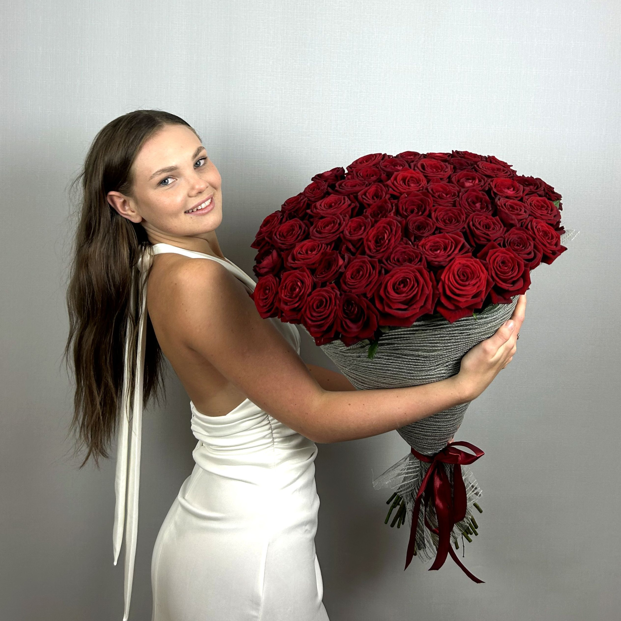 Букет 51 красная роза 70см