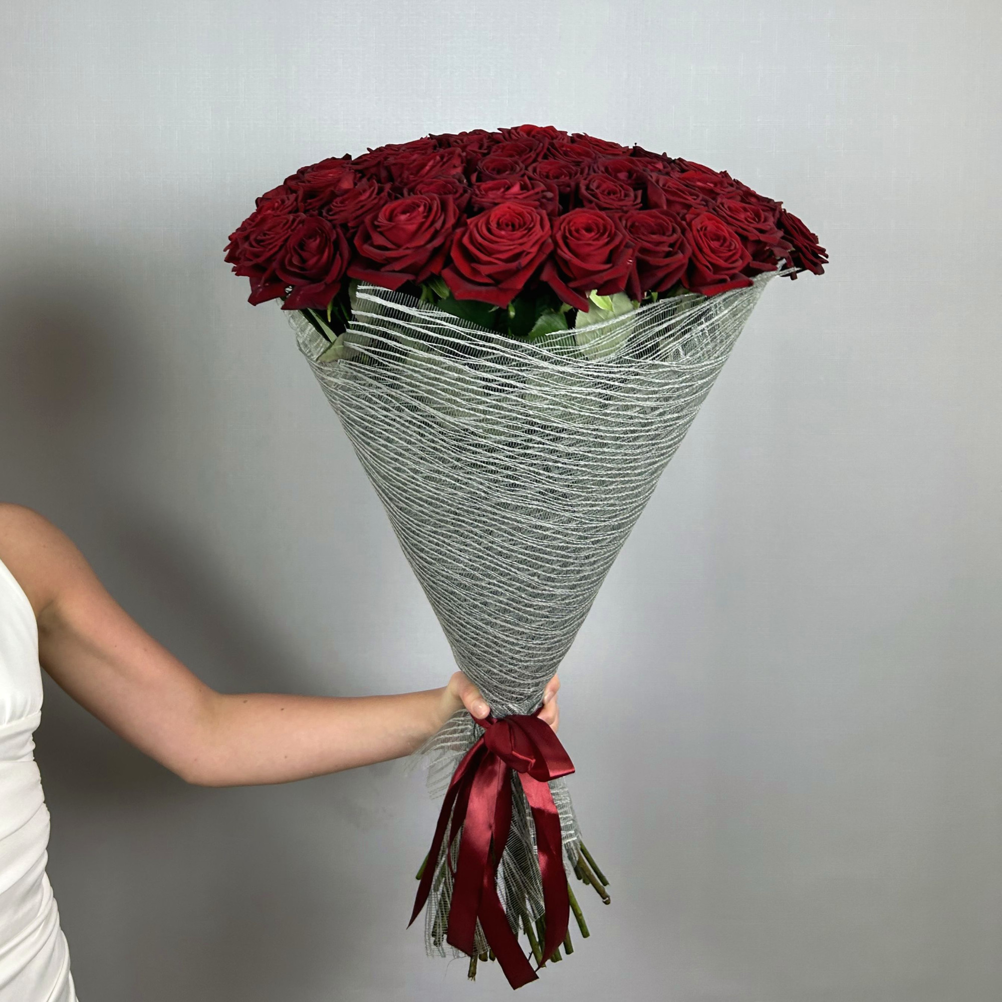 Букет 51 красная роза 70см