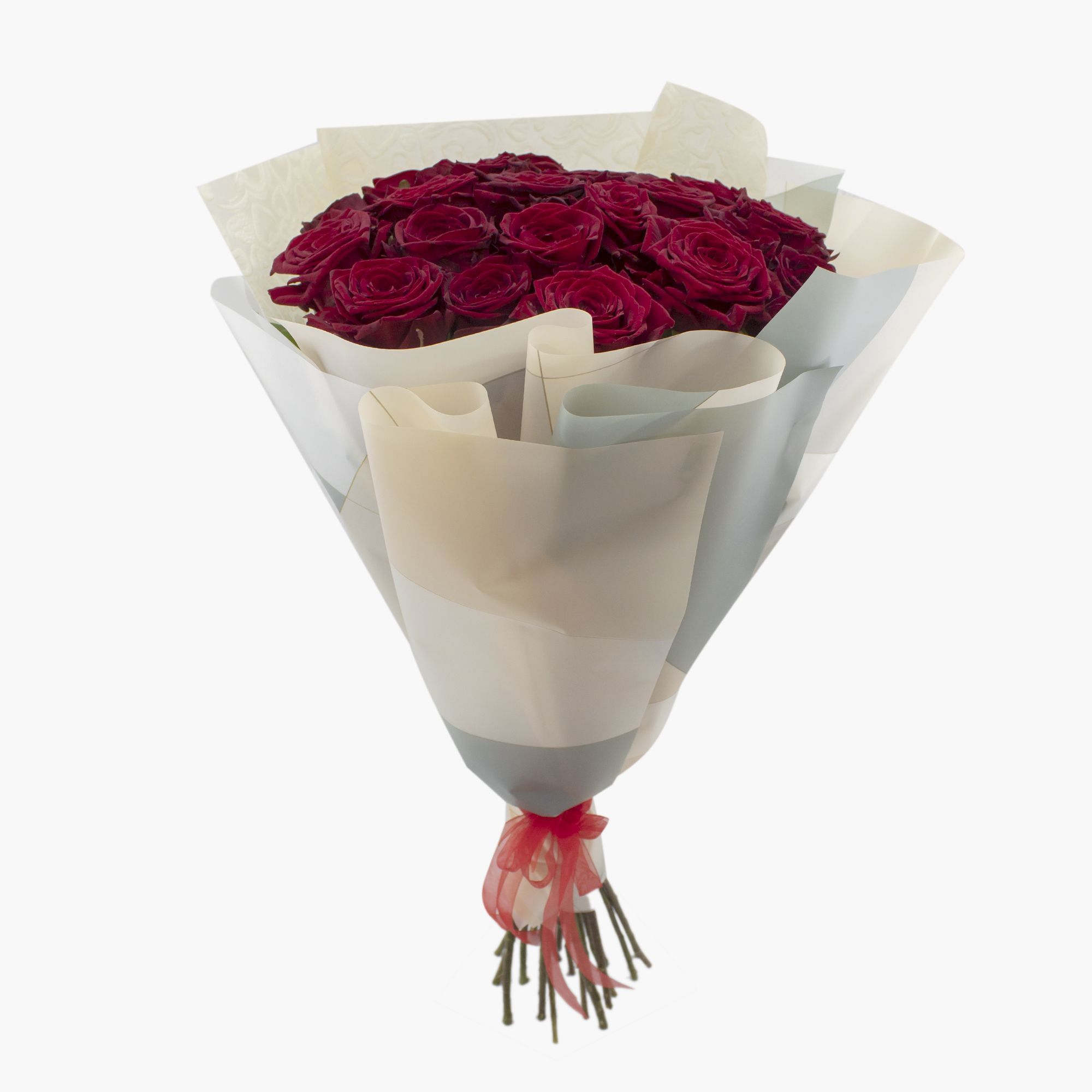 Букет 21 красная роза 70см