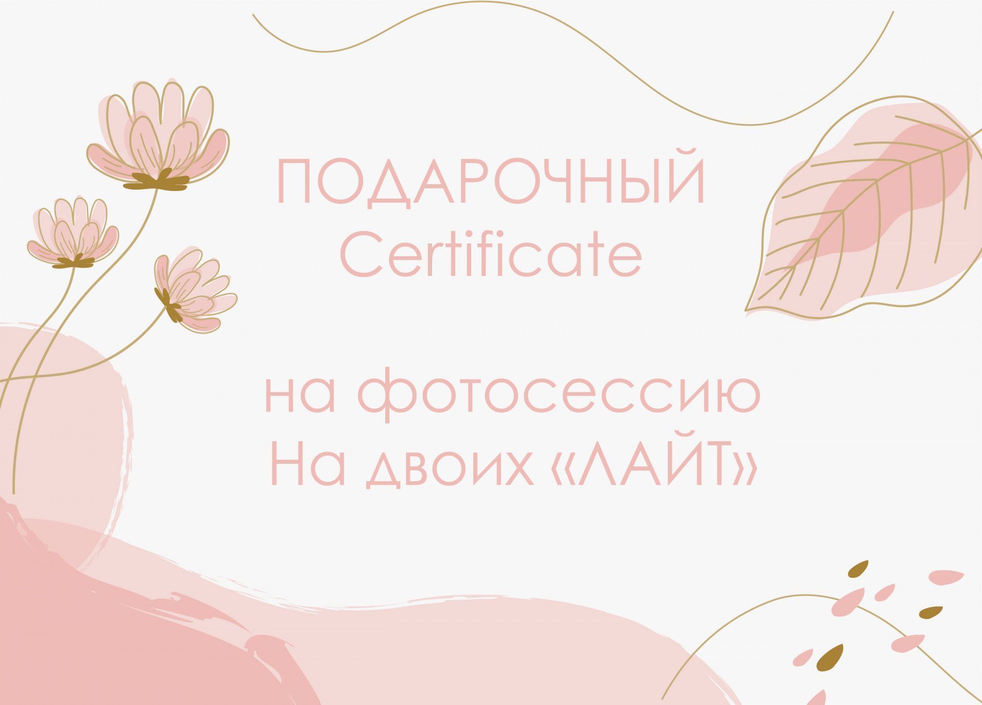 Подарочный сертификат на Двоих Лайт: