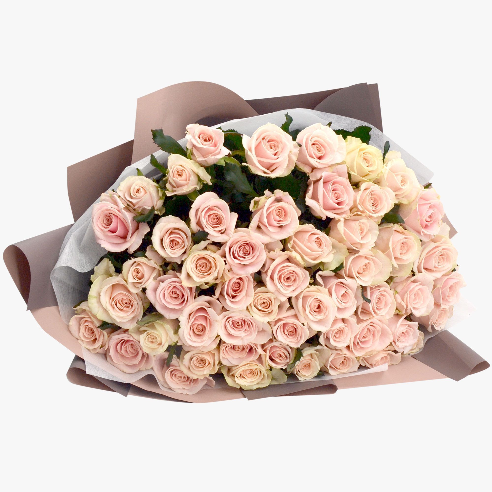 Букет 51 нюдовая роза 70см