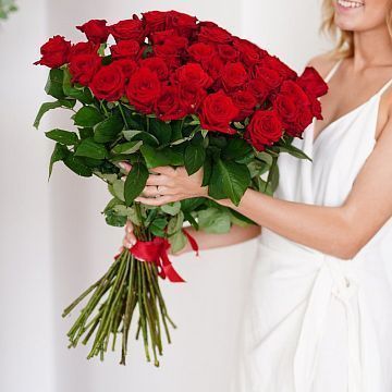 Букет 51 красная роза 50см
