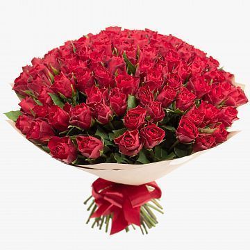 Букет 101 красная роза 40 см Кения