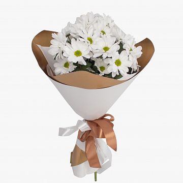 Букет из 3 белых  ромашковых хризантем