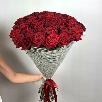 Букет 51 красная роза 70см