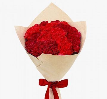 Букет 15 гвоздик в крафте